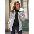 thumbnail image 2 of Roaman's Women's Plus Size High Collar Teddy Fleece Bomber, 2 of 6
