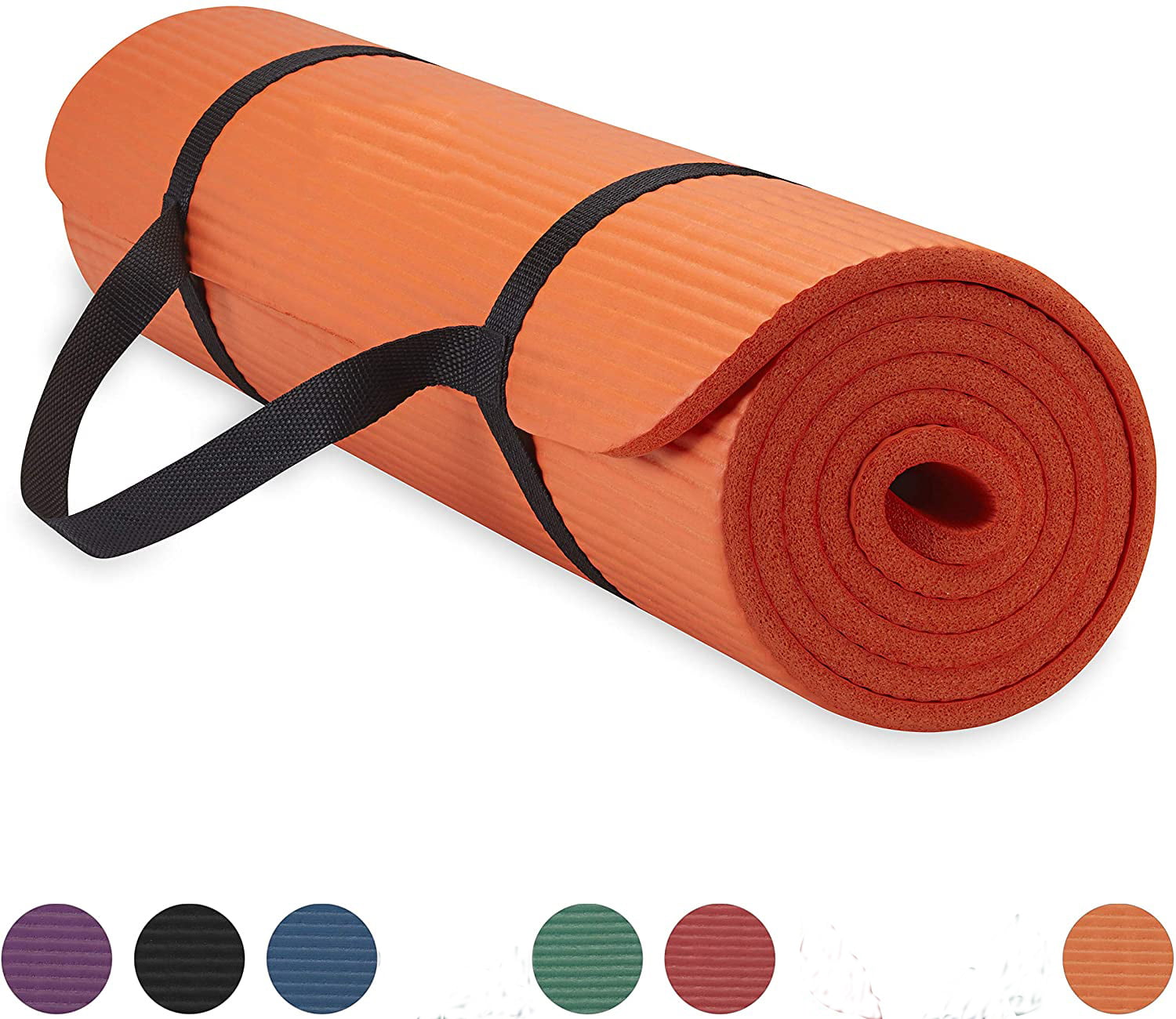 Sunny Exercise Mat Thick High Density Exercise Yoga Mat with Carry Strap Size 71 24 