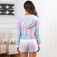 thumbnail image 4 of Yesfashion Women's Print Long Sleeve Tops With Shorts Loungewear Nightwear Pullover Pajama Set With Pockets, 4 of 5