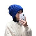 thumbnail image 4 of Horetong-gorro de punto para mujer, gorro de moda coreana, sólido, cálido, informal, elástico, cómodo, combina con todo, nuevo, Invierno, 4 of 5