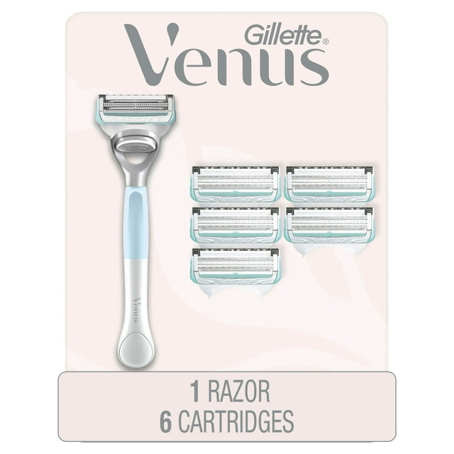 Gillette Venus for Pubic Hair and Skin, Women's Razor Handle + 6 Blade Refills