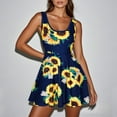 thumbnail image 2 of Ruimatai Women's Sleeveless Sunflower Print Dress A-Line Summer Beach Casual Dress Stylish Comfortable Lightweight Polyester S M L XL XXL, 2 of 9