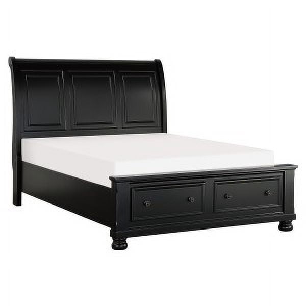Queen Sleigh Platform Bed with Footboard Storage