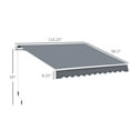 thumbnail image 3 of Homiyad 10' x 8' Patio Awning, Manual Retractable Sun Shade with UV Protection and Easy Crank Opening, Dark Gray, 3 of 8