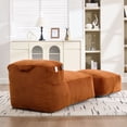 thumbnail image 5 of S-HOME Ergonomic Bean Bag Sofa  with Ottoman - Memory Foam Filled Lounger,  for Gaming, Reading, or Movie Watching, Orange, 5 of 17