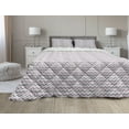 thumbnail image 1 of Geometric Comforter & Sham Bedding Set, Chevron Zigzag Pattern with Hand Sketched Lines, 3 pcs Duvet Set Microfiber Filling Quilt, 5 Sizes, Pale Pink Charcoal Grey, by Ambesonne, 1 of 4