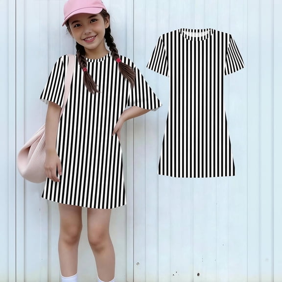 Grblisyd Summer dress for girls cute dresses Short Sleeve Dresses for Girls Beach Sundress 1-13T