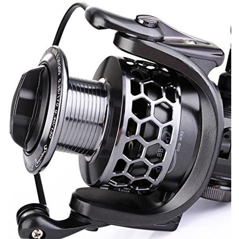 Sougayilang Fishing Reel 13+1BB Light Weight Ultra Smooth Aluminum Spinning  Fishing Reel with Free Spare Graphite Spool
