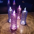 thumbnail image 4 of Rose Shadow LED Flameless Candles, 4PCS Romantic Battery Operated Candles Led Pillar Candles for Valentines Anniversary Wedding Christmas Decorations, 4 of 15