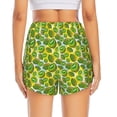 thumbnail image 4 of Uemuo Watercolor Kiwi Fruits Summer Pattern Women's Athletic Shorts High Waisted Running Shorts with Liner Pockets Gym Elastic Workout Shorts-Small, 4 of 9