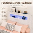 thumbnail image 3 of SESSLIFE Twin Bed Frame with LED Headboard, Modern Wood Bed Frame with Charging Station, Platform Bed with Under Bed Storage for Bedroom, Easy Assembly,White, 3 of 8