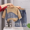 thumbnail image 2 of CAUYDY 3 6 9 12 18 Months 1-5T Preemie Boy Outfits Newborn Long Sleeved Pullover and Sweatpants 2PCS Clothing Set Fall Winter Autumn Gift for Infant Yellow for Sizes 1-2 Years, 2 of 9