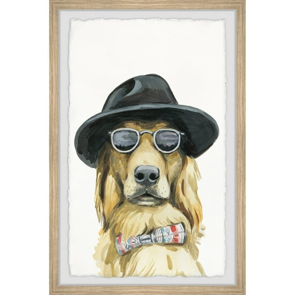 Marmont Hill Dog Detective Framed Wall Art, 8.00" x 1.50"