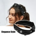 thumbnail image 3 of Unique Bargains 1 Pcs Mesh Faux Pearl Rhinestone Headband Bling Padded Hairband Sparkle for Women Black 1.3 Inch Wide, 3 of 7