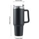 thumbnail image 2 of Botella de agua de acero inoxidable Oso de Fresa con pajita y asa a prueba de fugas negro, 2 of 6