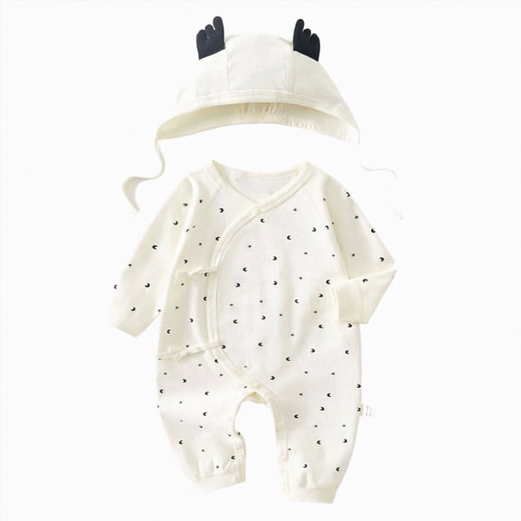 Gerichy Infant Baby Girl Fall Outfit Coming Home Romper Cotton Solid Color Jumpsuit Newborn Winter Clothes 0-18 Months