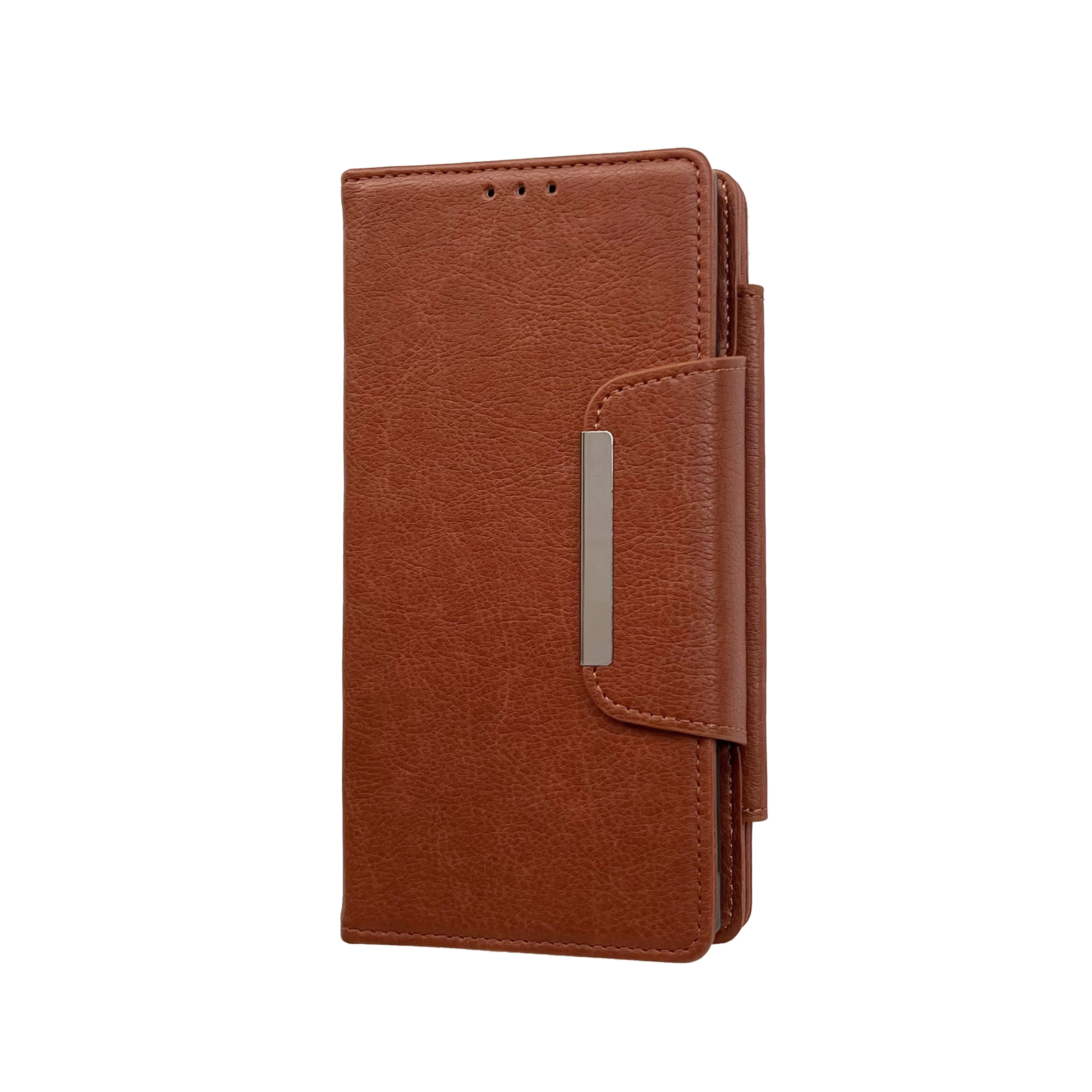 Designed For Samsung Galaxy S25 Wallet Phone Case,Detachable PU Leather Magnetic Flip,With Card Slots,Flip Folding Kickstand,Heavy Duty Anti-fall Shockproof Rugged Phone Case,Brown