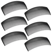 VANIDO 6 Packs French Twist Comb, Plastic Side Hair Combs with 29 Teeth Hair Comb Hair Clip Combs for Fine Hair Accessory for Women- Black