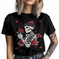 thumbnail image 4 of Camisetas para hombre, camisetas casuales de manga corta con calaveras para San Valentín, camisetas gráficas para adolescentes, niños y hombres., 4 of 8