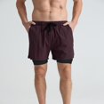 thumbnail image 3 of LYMAYTER S-3XL Men's Quick-Drying Shorts Sports Double Layer Stretch Shorts, 3 of 8