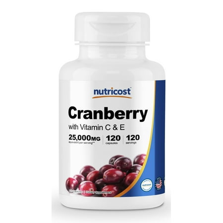 Nutricost Cranberry Extract 25,000mg, 120 Capsules With Vitamin C & Vitamin