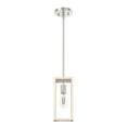 thumbnail image 2 of Hunter - Squire Manor 1-light Brushed Nickel, Mini Pendant Light, Dimmable, Modern Style, Rectangle Shaped, for Bedrooms, Dining, Living Rooms - 19770, 2 of 7
