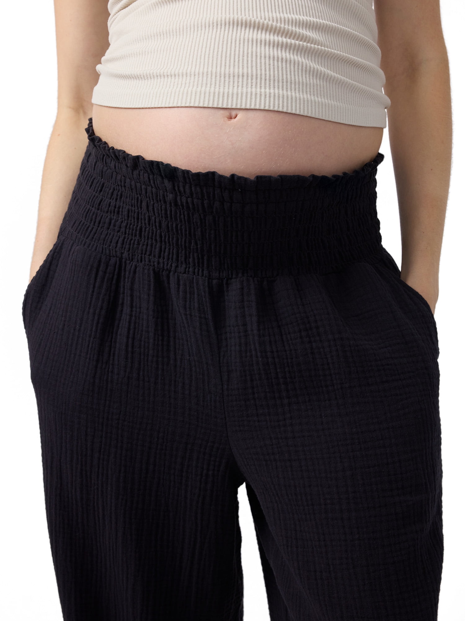 Ingrid & Isabel For Every Belly Women's Maternity Wide Leg Gauze Pant, Sizes XS-XXL