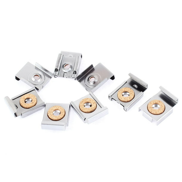 Adjustable Wall Hanging Mount Mirror Clip Set Screws Liners 8pcs