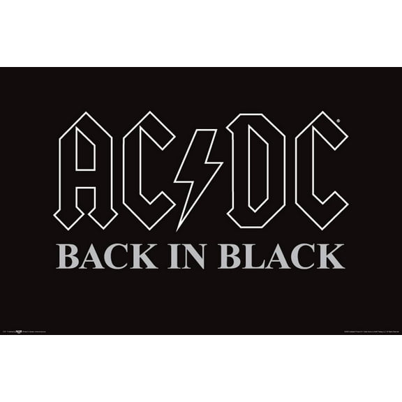 AC/DC Back in Black Poster Laminated Music Poster - 36.5" x 24.5"
