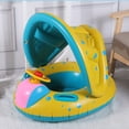 thumbnail image 4 of POINTERTECK 80 x 68 x 60cm Baby Sunshade Inflatable Swim Float Boat Swimming Pool Ring Raft with Sunshade Canopy for Baby Toddler Kids Infant Water Development Toys, 4 of 11