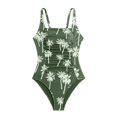 thumbnail image 7 of Women's One Piece Swimsuit Solid Color Floral Print with Removable Bra Pads No Underwire Bikini Style for Beach Vacation,Green,S, 7 of 7