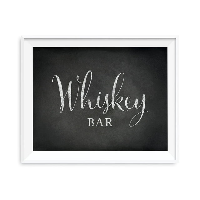 Andaz Press Wedding Party Signs, Vintage Chalkboard Print, 8.5x11-inch, Whiskey Bar Reception Dessert Table Sign, 1-Pack, Unframed
