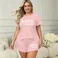 thumbnail image 6 of Eternatastic Plus Size Women's 2 Piece Pajama Set Short Sleeve Crew Neck Casual Loungewear Sleepwear Outfits 3XL Pink, 6 of 8