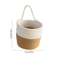 thumbnail image 3 of Hyknon Hanging Storage Basket, Cotton Rope Storage Box with Single Handle, Wall Mount Woven Organizer Bin, Solid Color Multi-Functional Small Hanging Caddy for Bathroom Kitchen Entryway Home Storage, 3 of 7