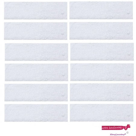 - Kenz Laurenz Sweatbands 12 Terry Cotton Sports Headbands Sweat Absorbing Head Bands White