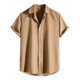 thumbnail image 2 of Camisa de manga corta con cuello vuelto y color liso para hombre, primavera/verano - Prenda informal de poliéster para el trabajo/el día a día, 2 of 6