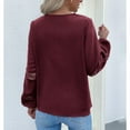 thumbnail image 1 of Tops Con Cuello En V, Blusa Informal De Manga Larga De Color Puro Para Mujer Cómoda Y Transpirable Para Mujer Para Citas Para Club ANGGREK Otros, 1 of 7