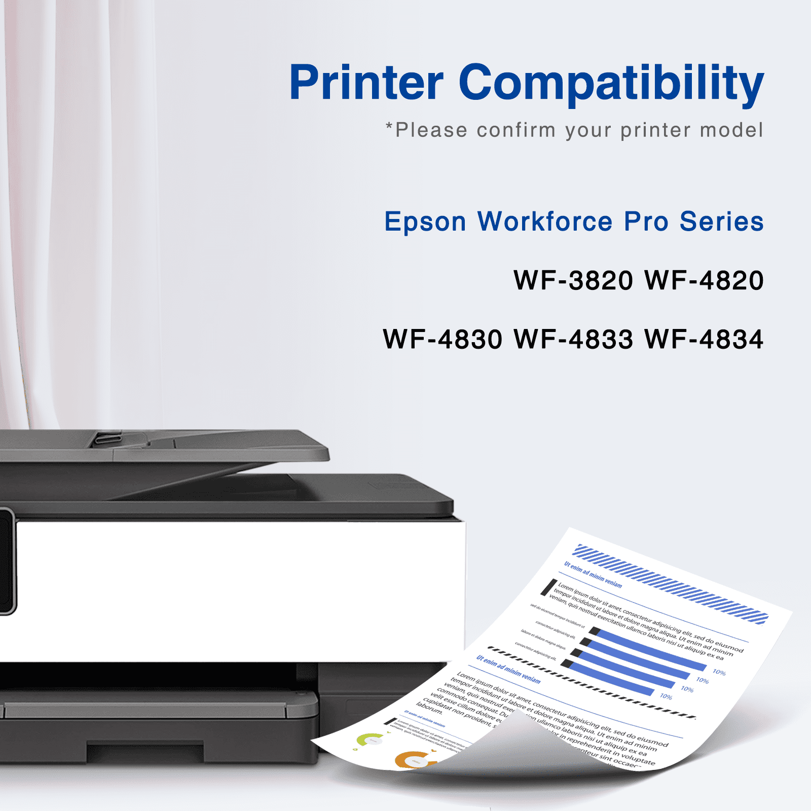 Kingjet 822 Ink Compatible with Epson 822 Ink for WF-3820 WF-4820 WF-4830 Printer (4-Pack)
