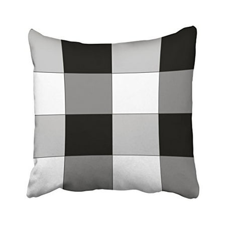 Checkered Sofa Pillows WinHome Vintage Popular Black And White And Gray Checkered Polyester 18 x 18 Inch Square Throw Pillow Covers With Hidden Zipper Home Sofa Cushion Decorative Pillowcases ()