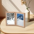 thumbnail image 4 of Abbracc Hinged Photo Frame Wood Rectangle Picture Frame 4x6 for Bedroom Desk Desktop Brown Double Fold, 4 of 7