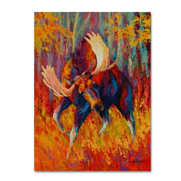 Trademark Fine Art 'Immenent Charge Moose' Canvas Art by Marion Rose