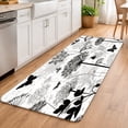 thumbnail image 5 of Non-Slip Flannel Rug Indoor/Outdoor, Black White Plant  Pattern, Machine Washable Mat for Front Door Kitchen Bedroom Bathroom Balcony Porch Entryway Dog Mat, 5 of 15