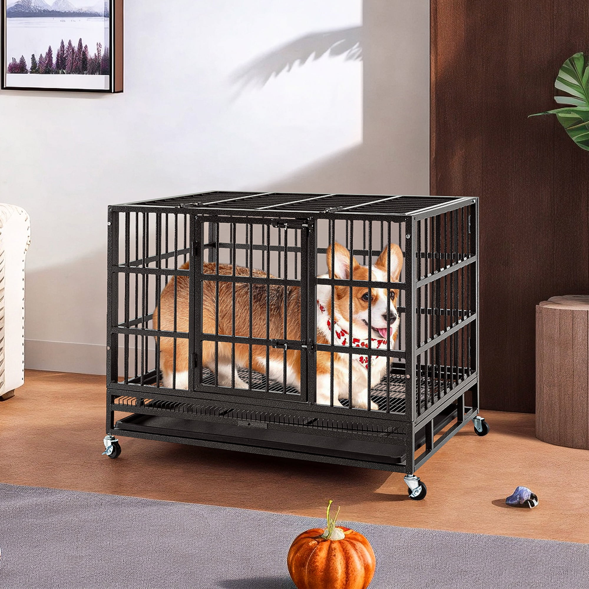 Lucky Dog XL Sized Kennel with Removable Tray, Wire Cage, Sliding