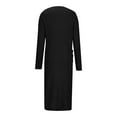 thumbnail image 4 of Idoravan Long Cardigan Sweaters for Women Women's Solid Color Cardigan Sweater with Slit Large Pockets Long Thin Coat Black, 4 of 6