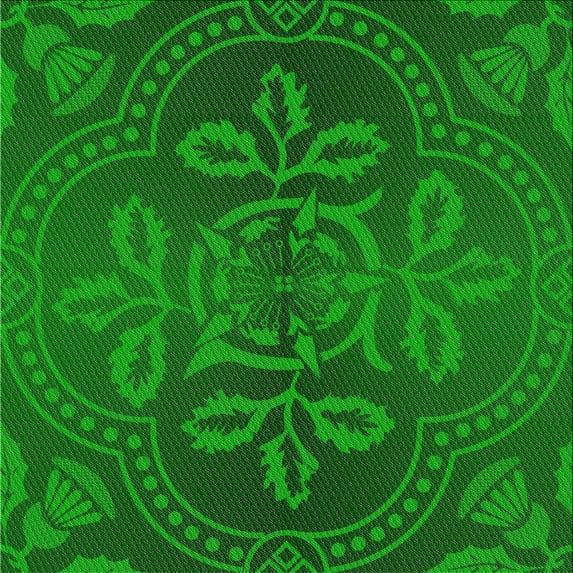 Ahgly Company Machine Washable Indoor Square Transitional DarkGreen Area Rugs, 8' Square