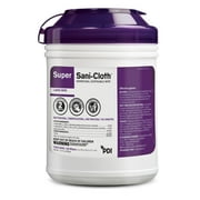 Super Sani-Cloth Germicidal Disposable Wipe - Fast 2-Minute Contact Time, Great for High-Touch Surfaces and Devices - Large Canister, 6 in. x 6.75 in.
