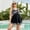 Black B, variant on BRGZLK Women'S Two-Piece Split Swimsuit, Plus Size Printed Anti Roll Belly Cinching Skirt Style Top With Shorts, Plus Size One-Piece Swimsuit