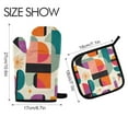 thumbnail image 2 of Yayeee Oven Mitts and Pot Holder Set of 2 Heat Resistant Kitchen Gloves Baking Hot Pad, Beige Abstract, 2 of 5