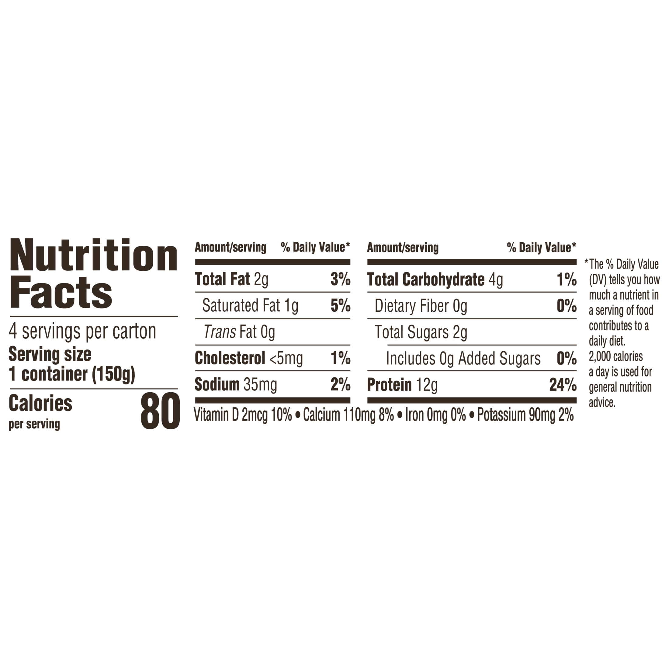 Too Good & Co. Lower Sugar Vanilla Flavored Low Fat Greek Yogurt Cultured Product, 5.3 oz, 4 Count