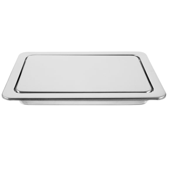 CATIEBYE Countertop Flap Lid Trash Bin Lid Silver Stainless Steel 1Set